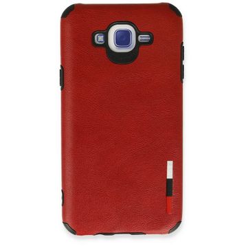 Newface Samsung Galaxy J7 Loop Deri Silikon Kırmızı Cep Telefonu Kılıfı