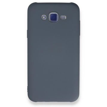 Newface Samsung Galaxy J7 Nano İçi Kadife Silikon Gri Cep Telefonu Kılıfı