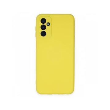 Newface Samsung Galaxy M23 Nano İçi Kadife Silikon Sarı Cep Telefonu Kılıfı