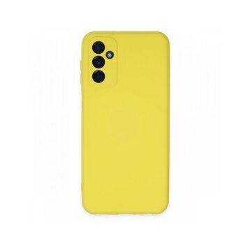 Newface Samsung Galaxy M23 Nano İçi Kadife Silikon Sarı Cep Telefonu Kılıfı