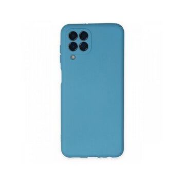 Newface Samsung Galaxy M33 Nano İçi Kadife Silikon Mavi Cep Telefonu Kılıfı
