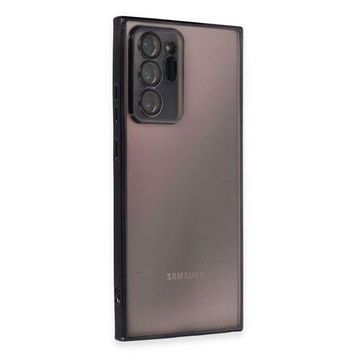 Newface Samsung Galaxy Note 20 Ultra Razer Lensli Silikon Siyah Cep Telefonu Kılıfı
