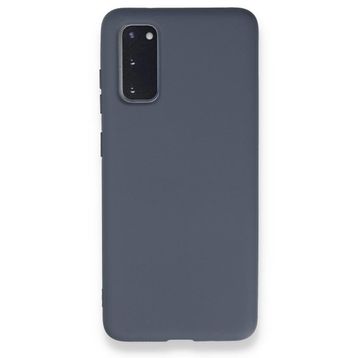 Newface Samsung Galaxy S20 Nano İçi Kadife Silikon Gri Cep Telefonu Kılıfı