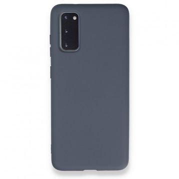 Newface Samsung Galaxy S20 Nano İçi Kadife Silikon Gri Cep Telefonu Kılıfı
