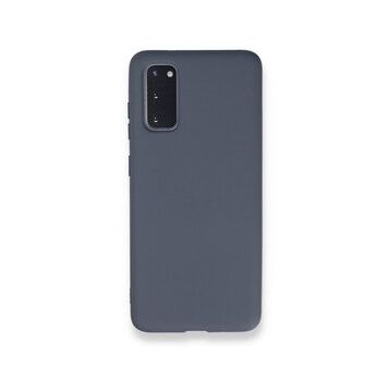 Newface Samsung Galaxy S20 Nano İçi Kadife Silikon Gri Cep Telefonu Kılıfı