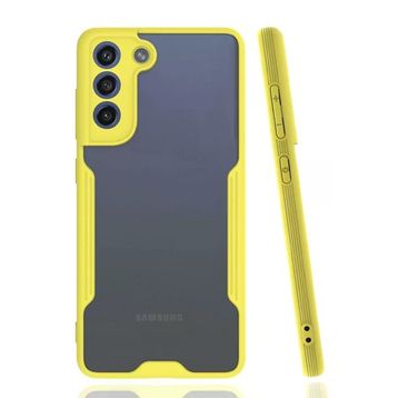 Newface Samsung Galaxy S21 FE Platin Silikon Sarı Cep Telefonu Kılıfı