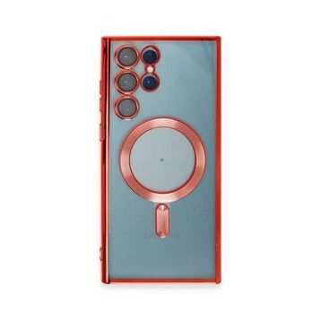 Newface Samsung Galaxy S22 Ultra Kross Magneticsafe Kapak Kırmızı Cep Telefonu Kılıfı
