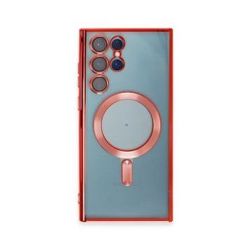 Newface Samsung Galaxy S22 Ultra Kross Magneticsafe Kapak Kırmızı Cep Telefonu Kılıfı
