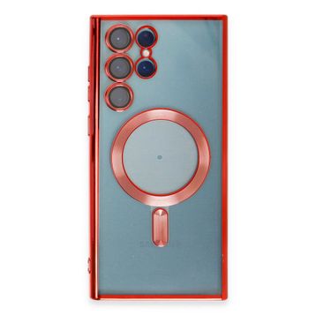 Newface Samsung Galaxy S22 Ultra Kross Magneticsafe Kapak Kırmızı Cep Telefonu Kılıfı