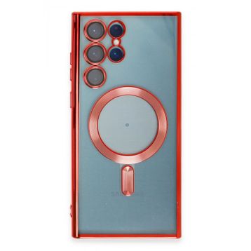 Newface Samsung Galaxy S22 Ultra Kross Magneticsafe Kapak Kırmızı Cep Telefonu Kılıfı
