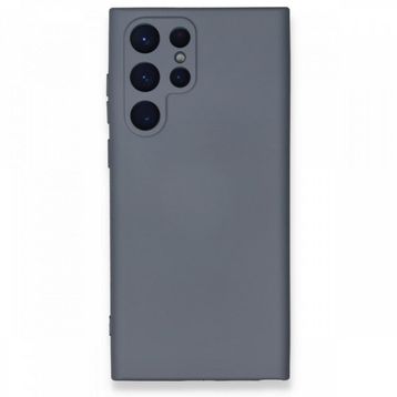 Newface Samsung Galaxy S22 Ultra Nano İçi Kadife Silikon Gri Cep Telefonu Kılıfı