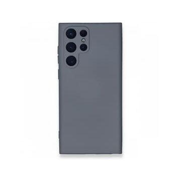Newface Samsung Galaxy S22 Ultra Nano İçi Kadife Silikon Gri Cep Telefonu Kılıfı