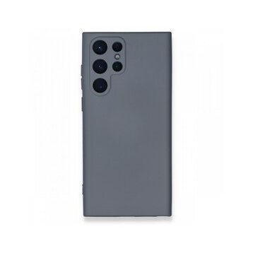 Newface Samsung Galaxy S22 Ultra Nano İçi Kadife Silikon Gri Cep Telefonu Kılıfı