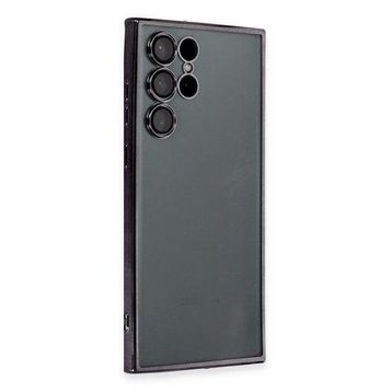 Newface Samsung Galaxy S22 Ultra Razer Lensli Silikon Siyah Cep Telefonu Kılıfı