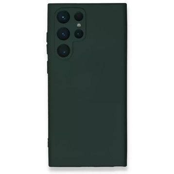 Newface Samsung Galaxy S23 Ultra Nano içi Kadife Silikon Koyu Yeşil Cep Telefonu Kılıfı