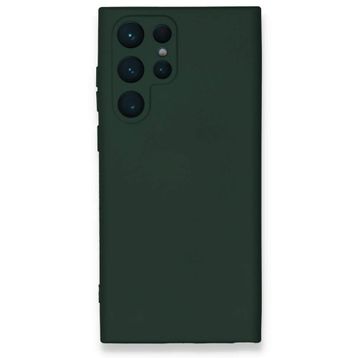 Newface Samsung Galaxy S23 Ultra Nano içi Kadife Silikon Koyu Yeşil Cep Telefonu Kılıfı