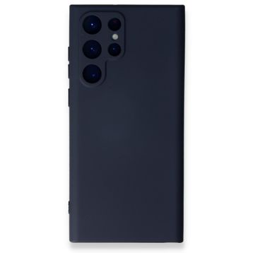 Newface Samsung Galaxy S23 Ultra Nano İçi Kadife Silikon Lacivert Cep Telefonu Kılıfı