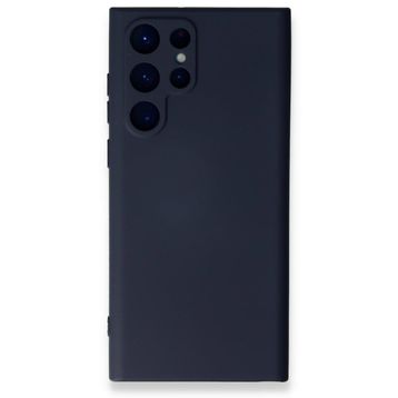 Newface Samsung Galaxy S23 Ultra Nano İçi Kadife Silikon Lacivert Cep Telefonu Kılıfı