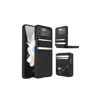 Newface Samsung Galaxy Z Flip 3 Belt Flip Kapak Siyah Cep Telefonu Kılıfı