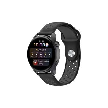 Newface Watch 20 mm Siyah-Füme Spor Delikli Kordon