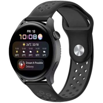 Newface Watch 22 mm Siyah Füme Spor Delikli Kordon