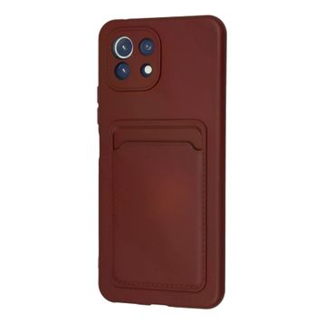 Newface Xiaomi Mi 11 Kelvin Kartvizitli Silikon Bordo Cep Telefonu Kılıfı