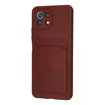 Newface Xiaomi Mi 11 Kelvin Kartvizitli Silikon Bordo Cep Telefonu Kılıfı