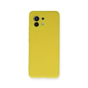 Newface Xiaomi Mi 11 Nano İçi Kadife Silikon Sarı Cep Telefonu Kılıfı