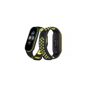 Newface Xiaomi Mi Band 7 Siyah-Yeşil Spor Delikli Kordon
