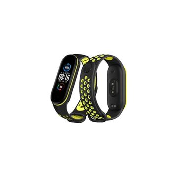 Newface Xiaomi Mi Band 7 Siyah-Yeşil Spor Delikli Kordon