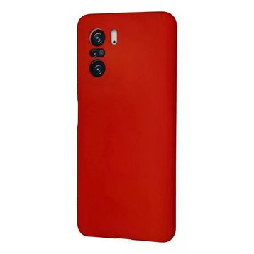Newface Xiaomi Poco F3 Nano içi Kadife Silikon Kırmızı Cep Telefonu Kılıfı
