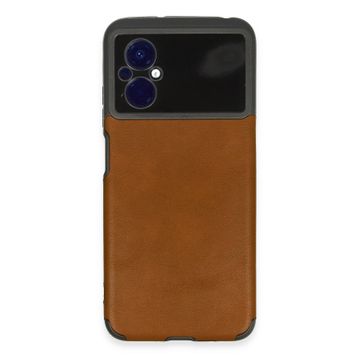 Newface Xiaomi Poco M5 Loop Deri Silikon Kahverengi Kılıf