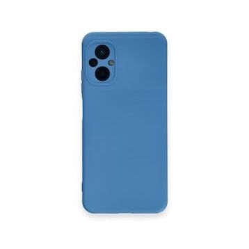 Newface Xiaomi Poco M5 Nano İçi Kadife Silikon Mavi Cep Telefonu Kılıfı