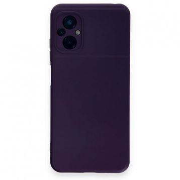Newface Xiaomi Poco M5 Nano İçi Kadife Silikon Mor Cep Telefonu Kılıfı