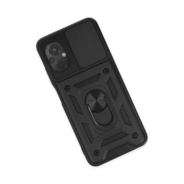 Newface Xiaomi Poco M5 Pars Lens Yüzüklü Silikon Siyah Kılıf
