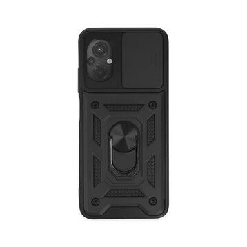 Newface Xiaomi Poco M5 Pars Lens Yüzüklü Silikon Siyah Kılıf