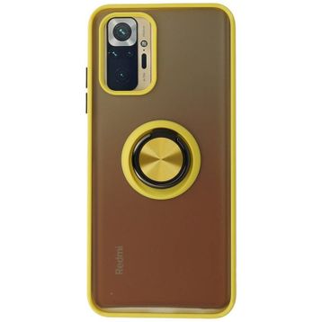 Newface Xiaomi Redmi Note 10 Sarı Montreal Yüzüklü Silikon Kapak Kılıf