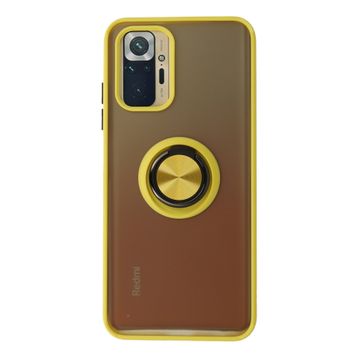 Newface Xiaomi Redmi Note 10 Sarı Montreal Yüzüklü Silikon Kapak Kılıf