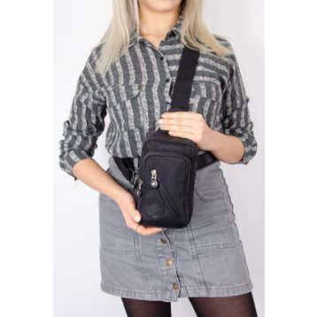 Newish Polo Body Bag Çapraz Siyah Sırt ve Göğüs Çantası