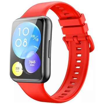 Nezih Case Huawei Watch Fit 2 Uyumlu Spor Jel Silikon Kırmızı Kordon