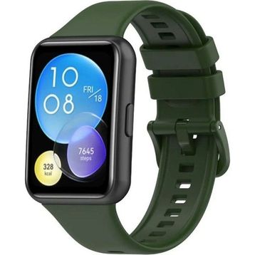 Nezih Case Huawei Watch Fit 2 Uyumlu Spor Jel Silikon Koyu Yeşil Kordon