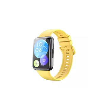 Nezih Case Huawei Watch Fit 2 Uyumlu Spor Jel Silikon Sarı Kordon