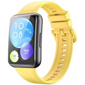 Nezih Case Huawei Watch Fit 2 Uyumlu Spor Jel Silikon Sarı Kordon