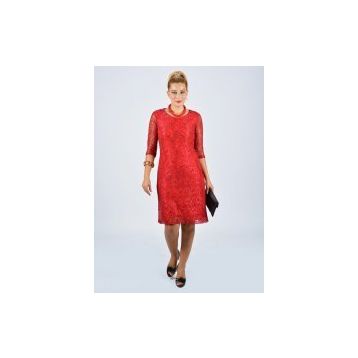 Nidya Moda 4009DK Kırmızı Kadın Elbise