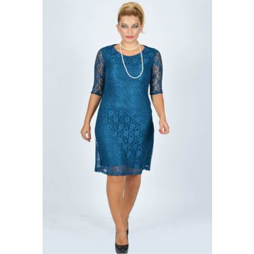 Nidya Moda 4009DP Petrol Kadın Elbise