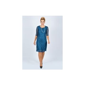 Nidya Moda 4009DP Petrol Kadın Elbise
