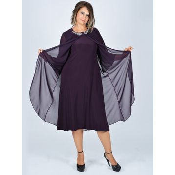 Nidya Moda 4037M Mürdüm Kadın Elbise