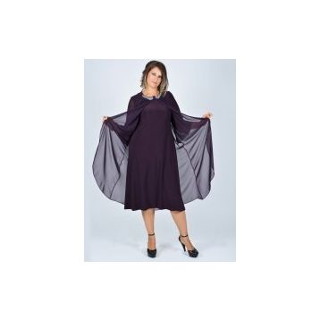 Nidya Moda 4037M Mürdüm Kadın Elbise