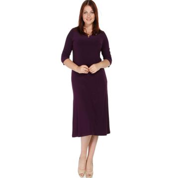Nidya Moda 4081M Mürdüm Kadın Elbise