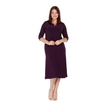 Nidya Moda 4081M Mürdüm Kadın Elbise